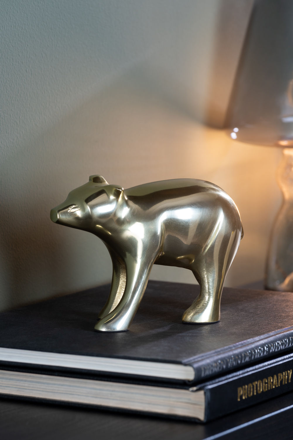 nuværende statue Bjørn metal forgyldt