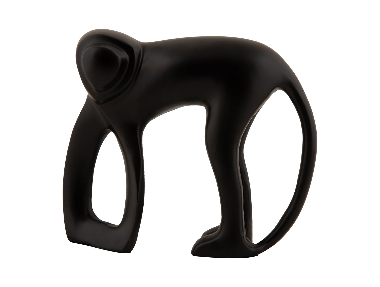 nuværende Statue Monkey metal mat sort