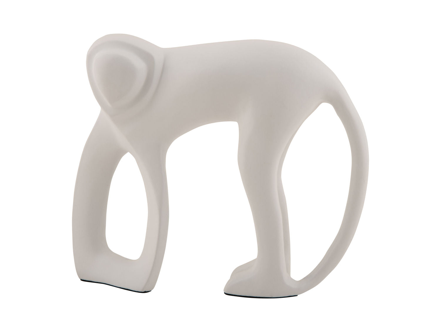 nutid Statue Monkey metal mat hvid