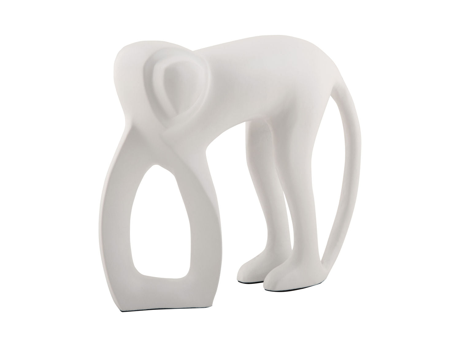 nutid Statue Monkey metal mat hvid
