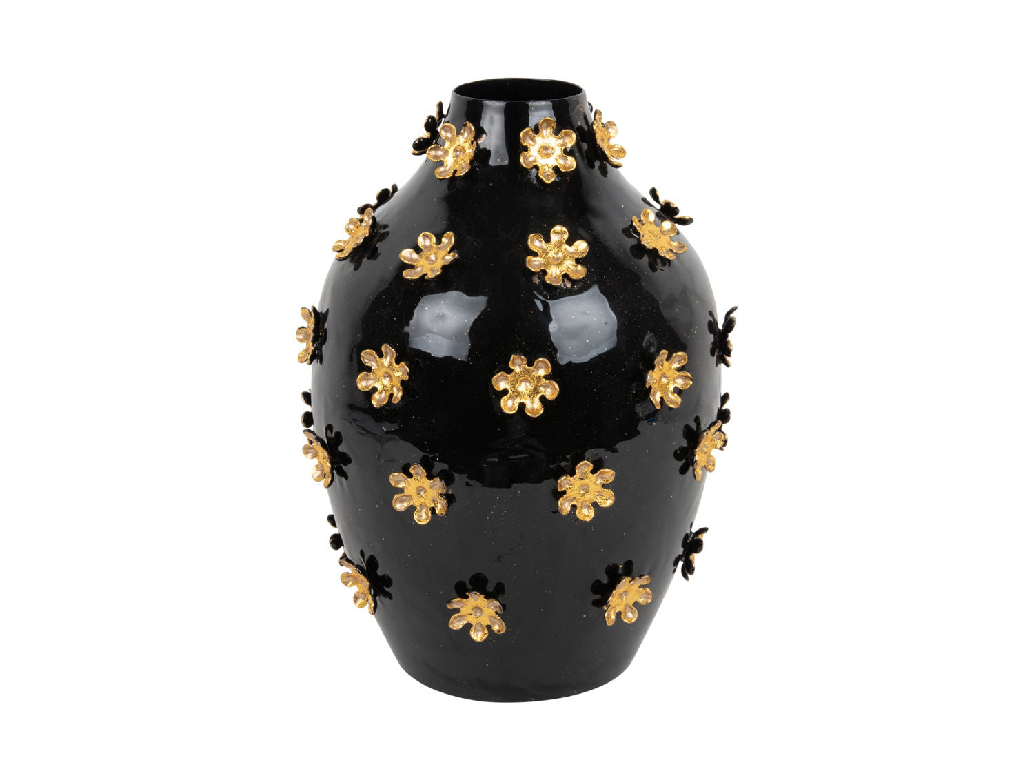nutid Vase Golden Flowers emalje sort