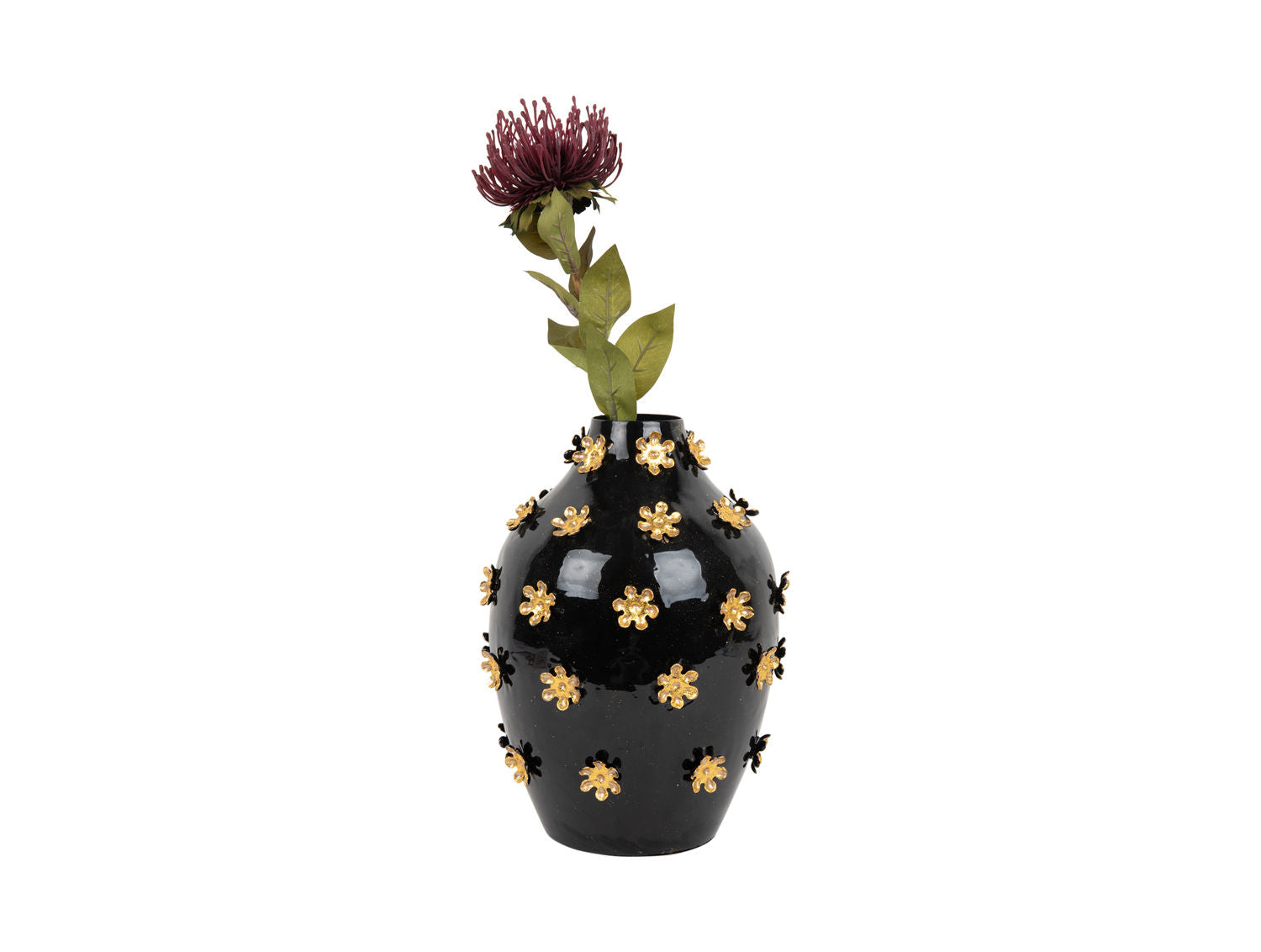 nutid Vase Golden Flowers emalje sort