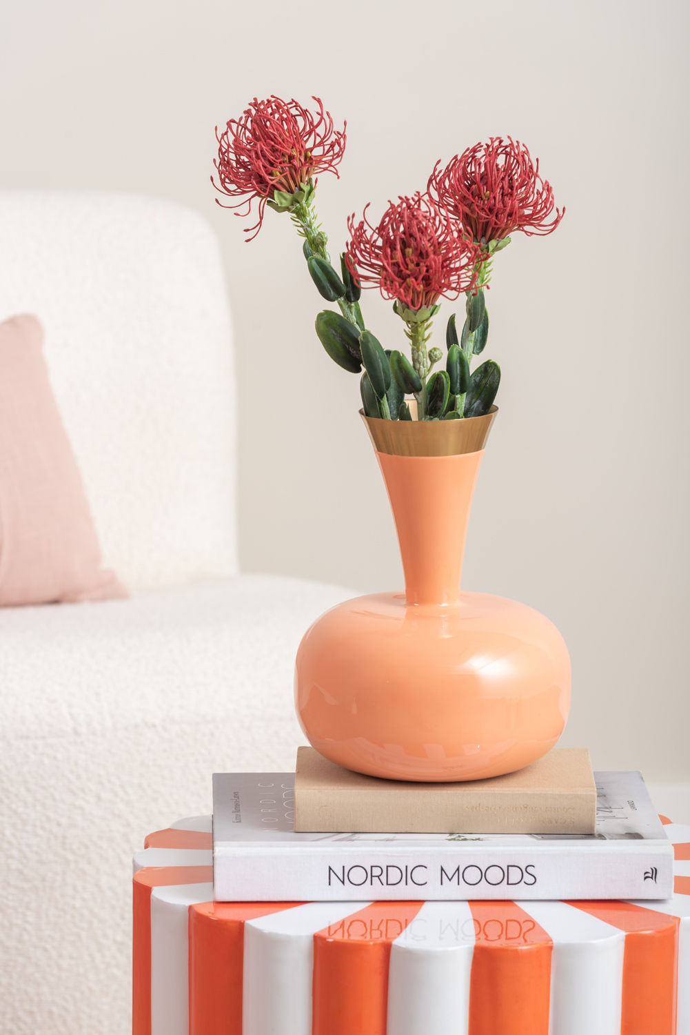 nutid Vase Yara emalje fersken orange