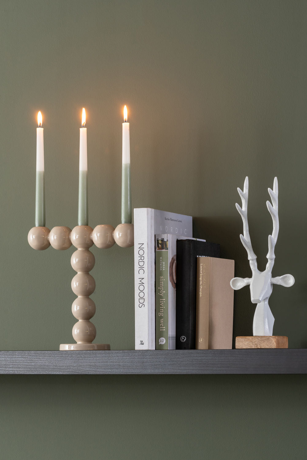 nutid Lysestage Bobler høj emalje hvid