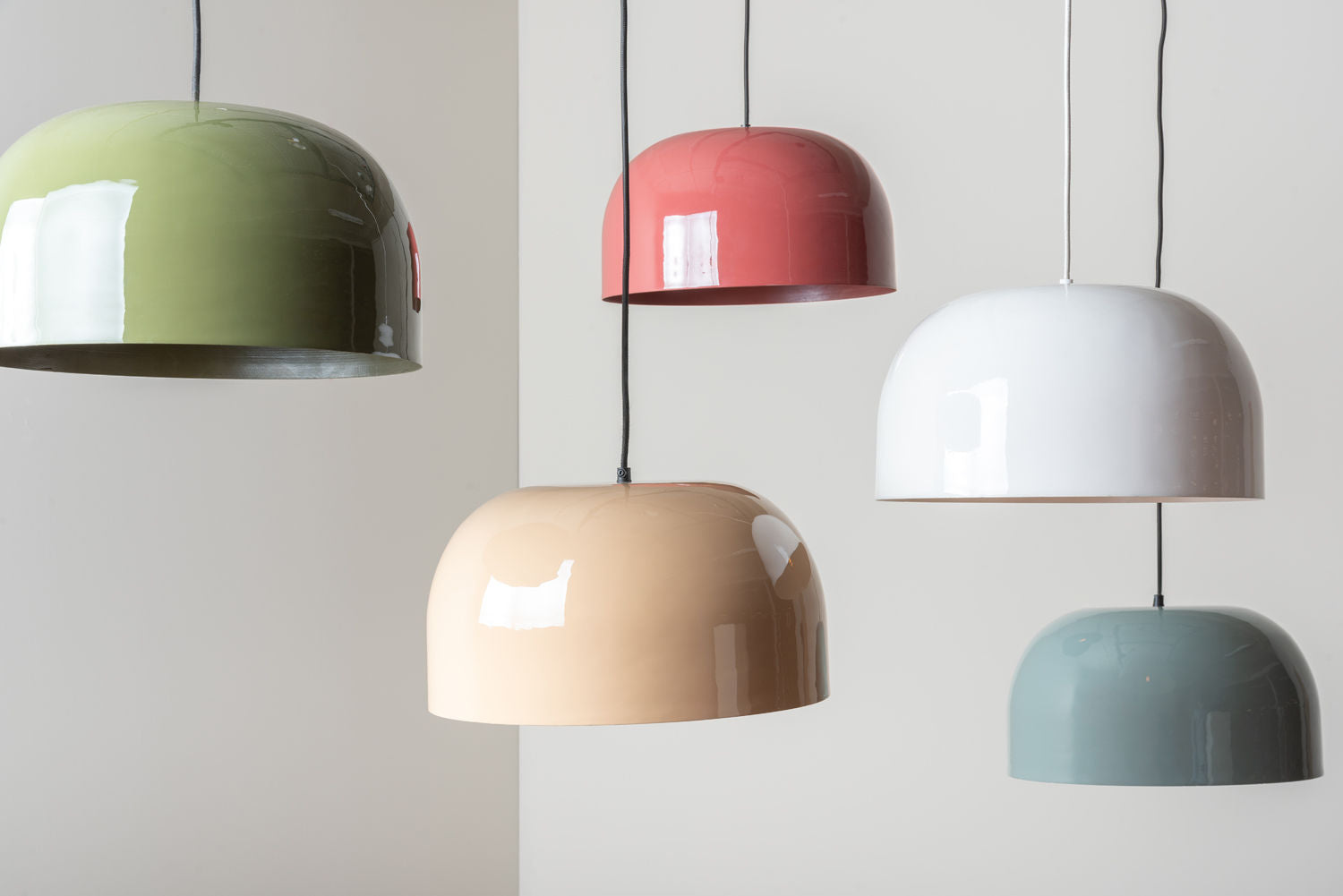 Leitmotiv Pendant lamp Dome enamel soft brown