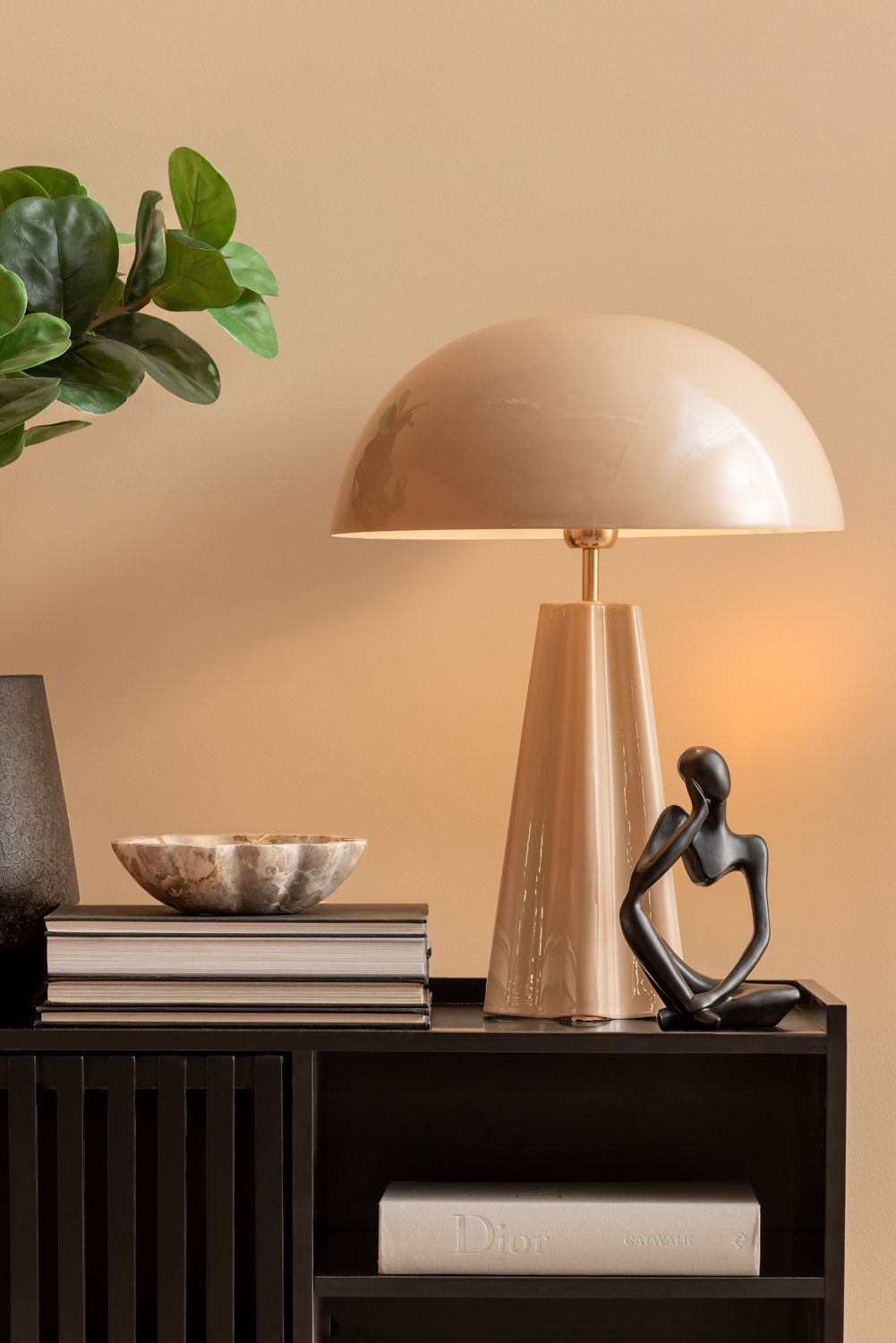 Leitmotiv Bordlampe Amplio XL emalje blød brun