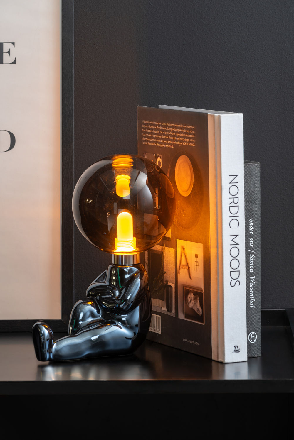 Leitmotiv Bordlampe Joey LED keramisk sortbelagt