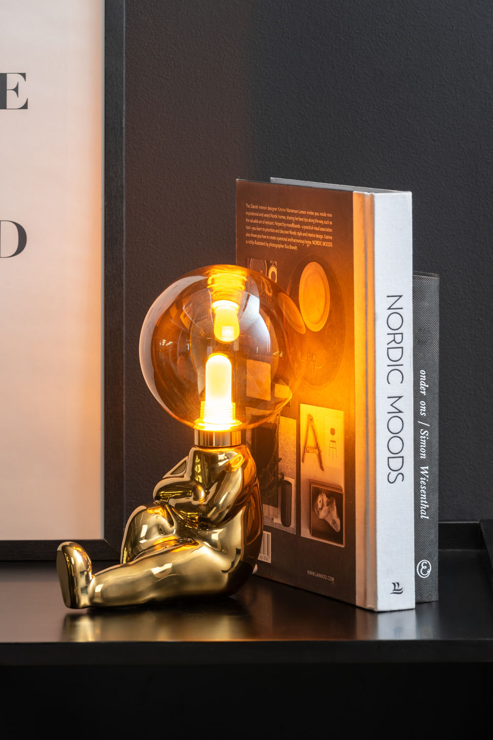 Leitmotiv Bordlampe Joey LED keramisk forgyldt