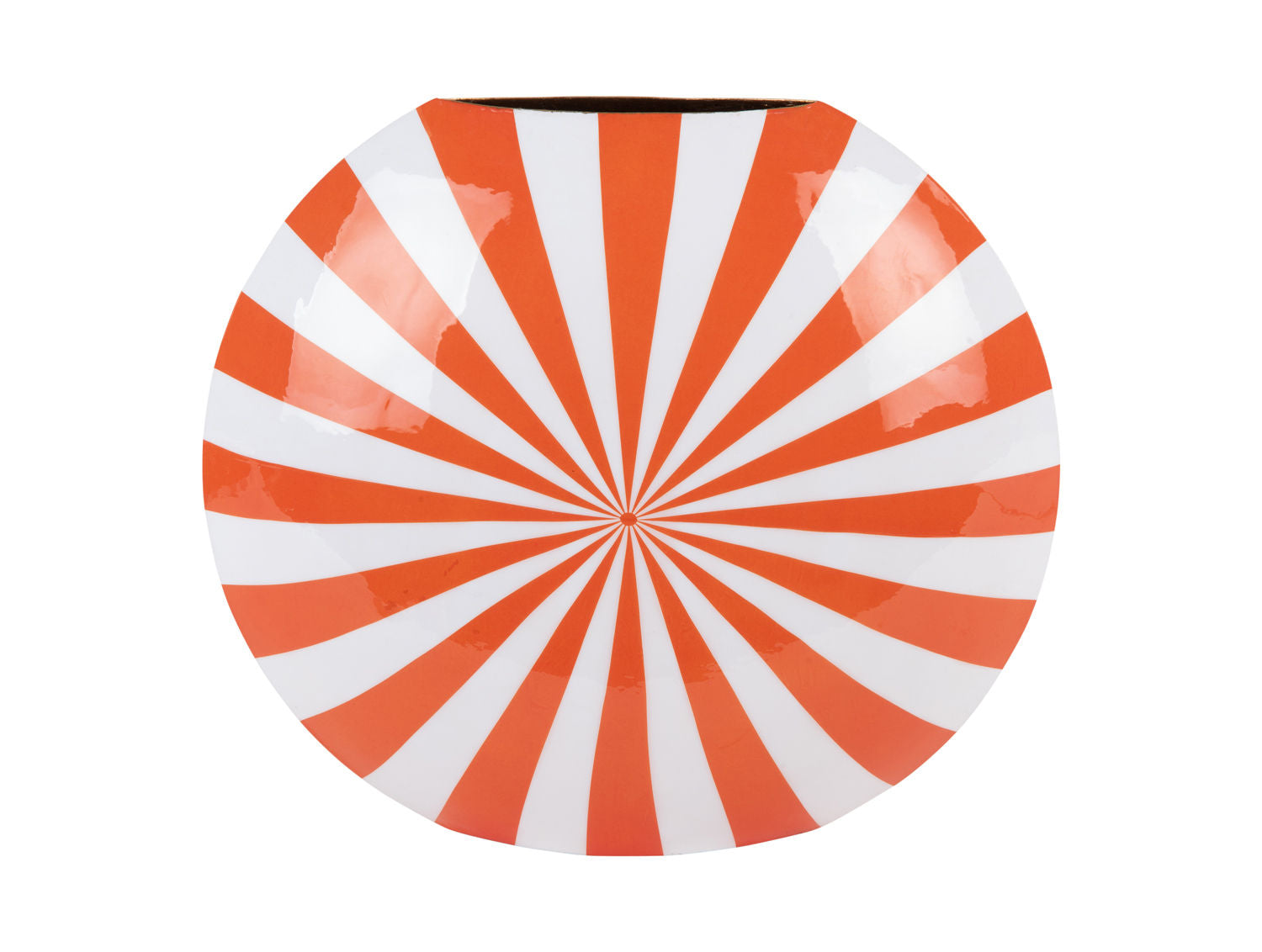 nutid Vase Candy Swirl stor emalje lys orange & hvid
