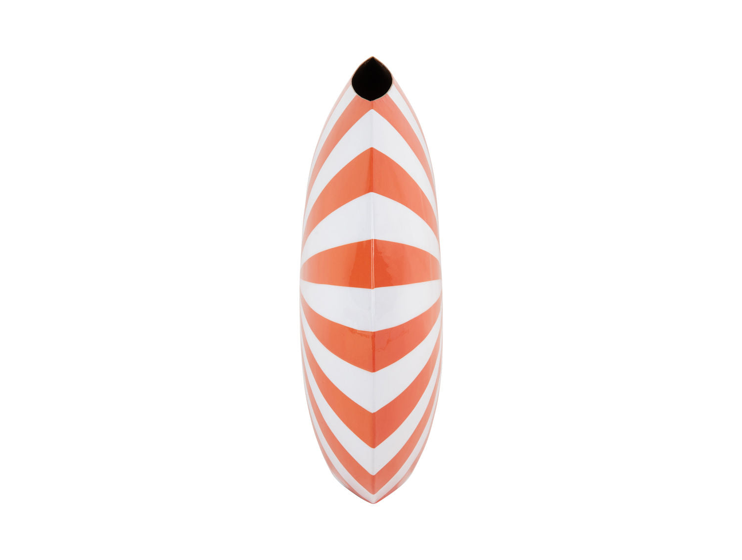 nutid Vase Candy Swirl stor emalje lys orange & hvid