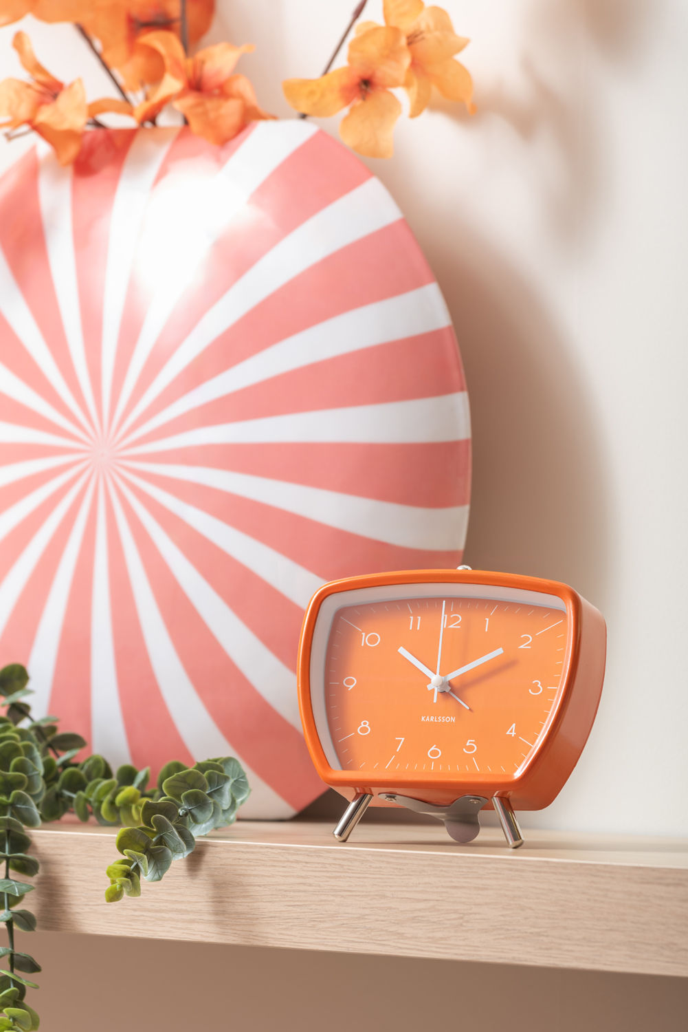 nutid Vase Candy Swirl stor emalje lys orange & hvid