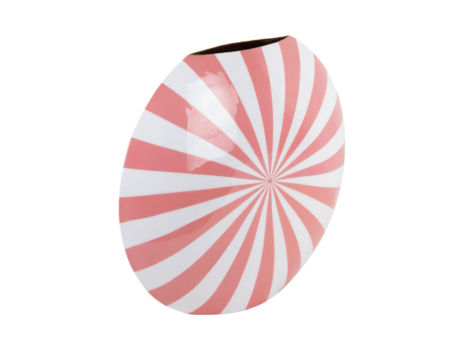 nutid Vase Candy Swirl stor emalje flamingo pink & hvid