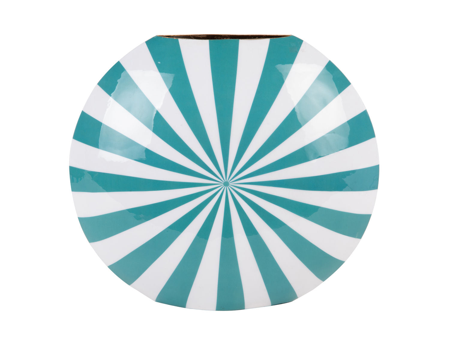 nutid Vase Candy Swirl stor emalje turkis blå & hvid