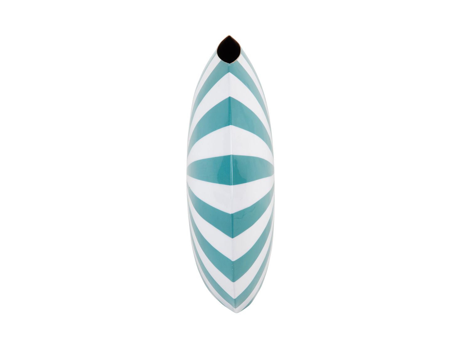 nutid Vase Candy Swirl stor emalje turkis blå & hvid