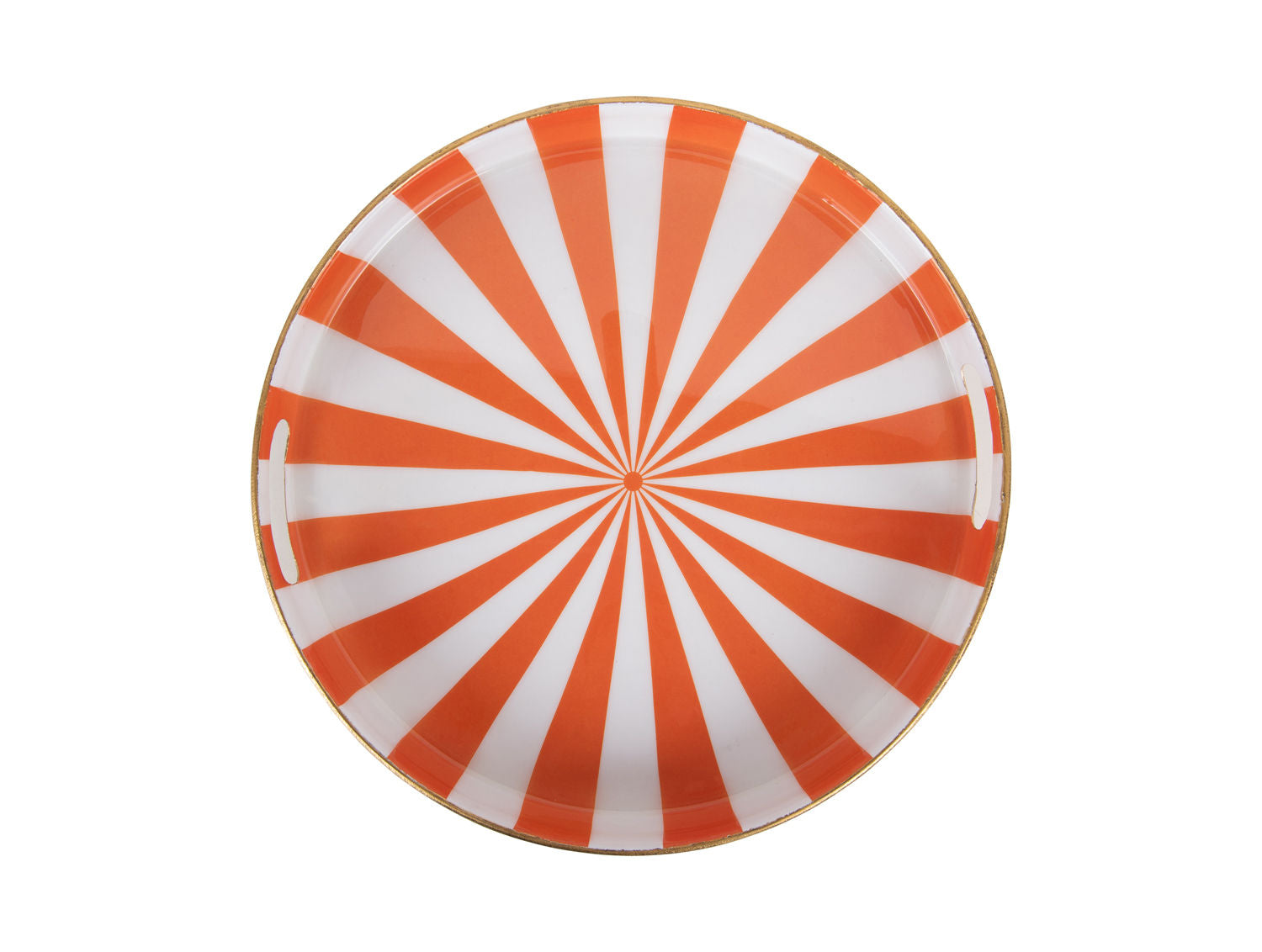 nutid Bakkesæt Candy Swirl emalje lys orange & hvid, Sæt med 2 stk