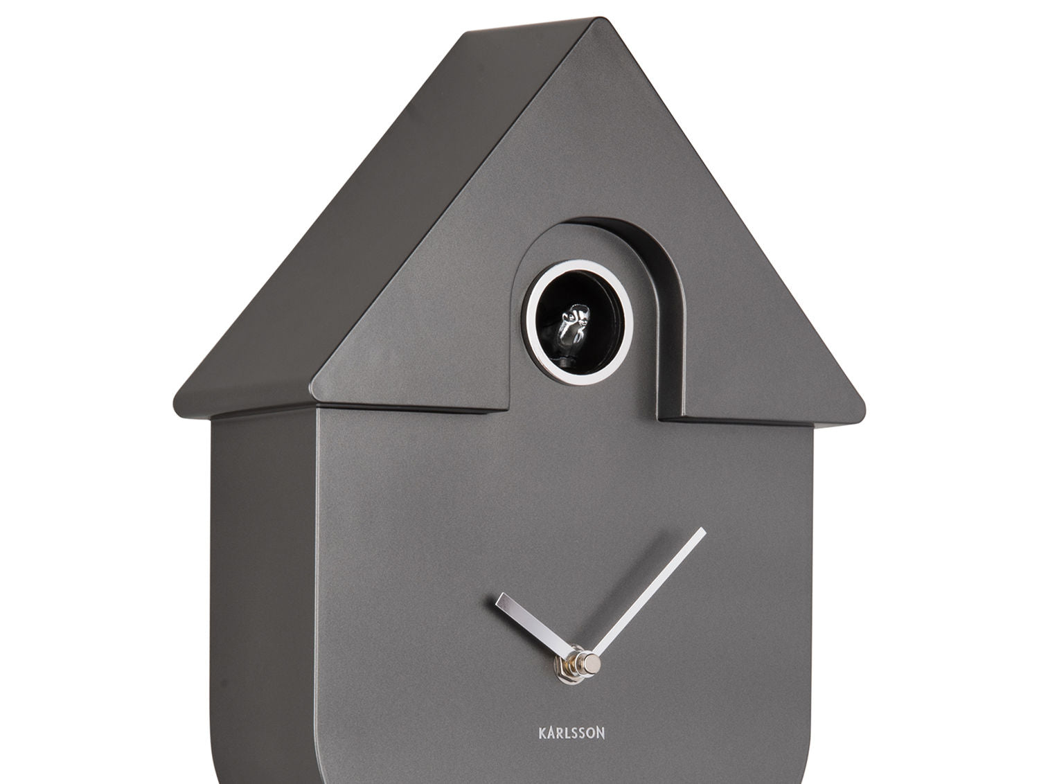 Karlsson Vægur Modern Cuckoo ABS metallic mørkegrå