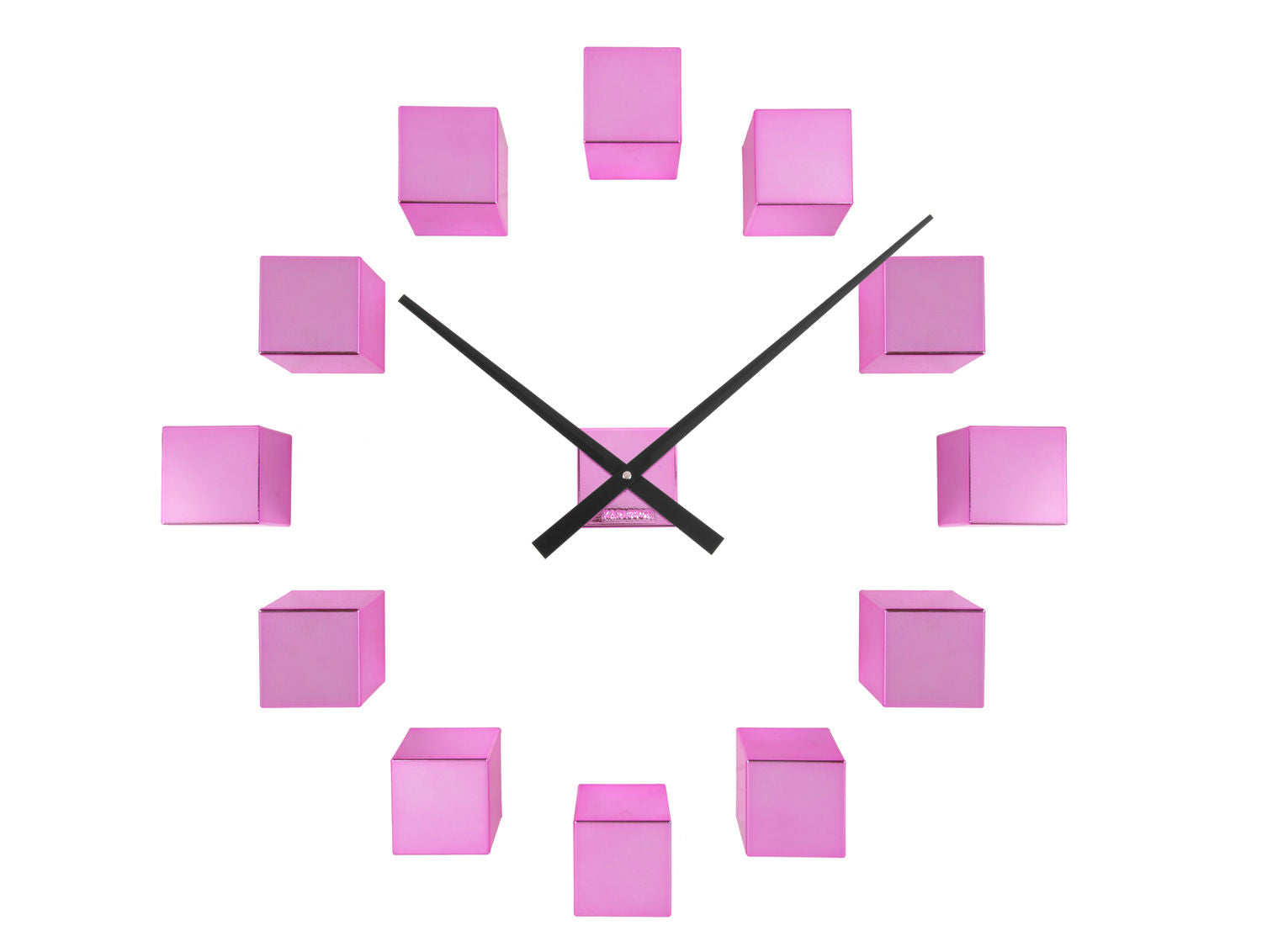 Karlsson Vægur DIY Cubic metallisk mørk pink