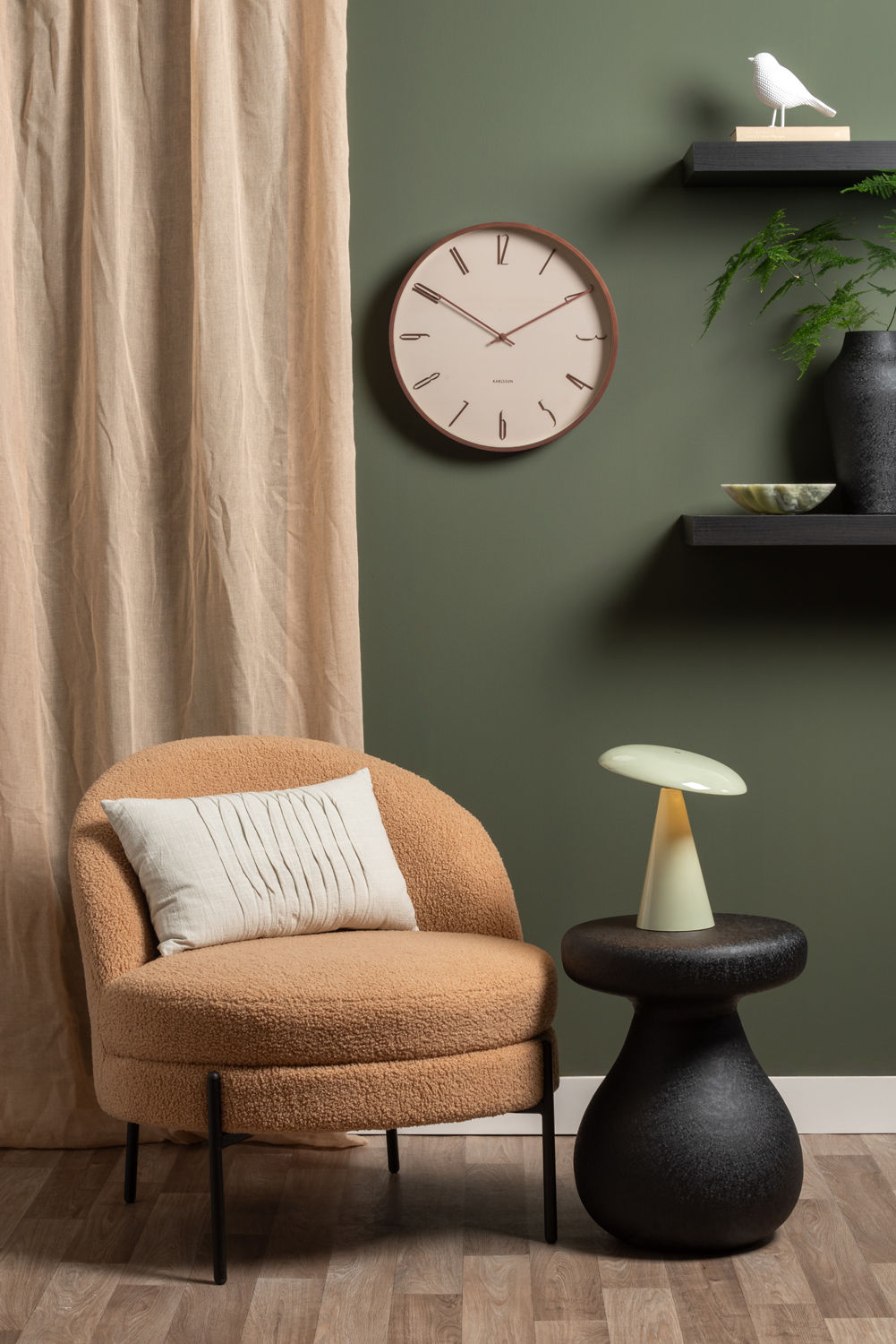 Leitmotiv Bordlampe Phoebe LED grå jade