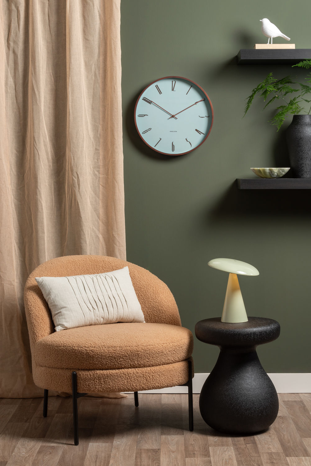 Leitmotiv Bordlampe Phoebe LED grå jade