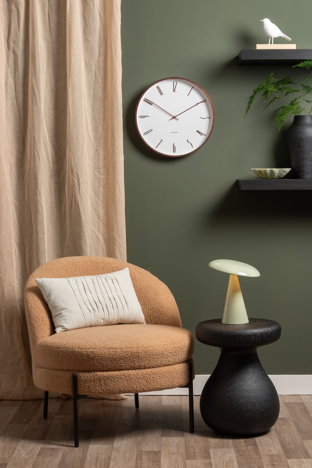 Leitmotiv Bordlampe Phoebe LED grå jade