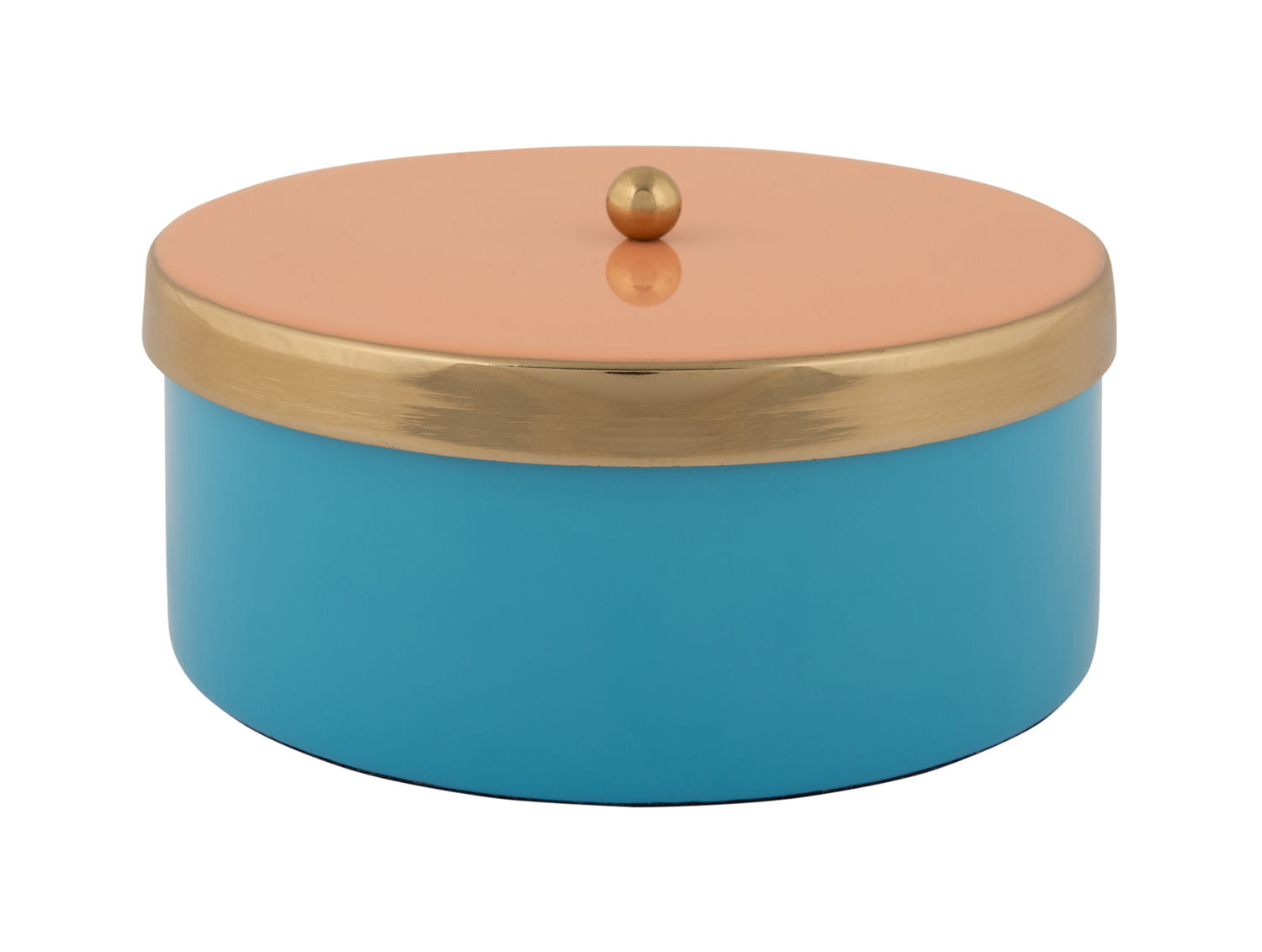 Present Time Opbevaringsboks Dobbelt Funky medium aqua blå m. fersken appelsin