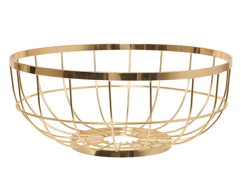 nutid Frugtkurv Open Grid metal guld