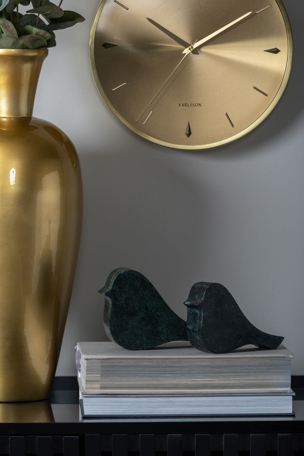 nutidens Statue Bird stor marmor mørkegrøn