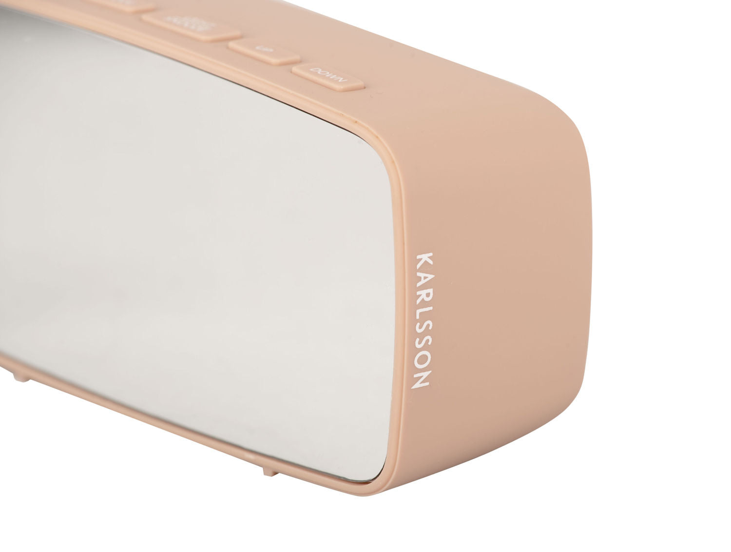 Karlsson Vækkeur Silver Mirror LED oval falmet pink