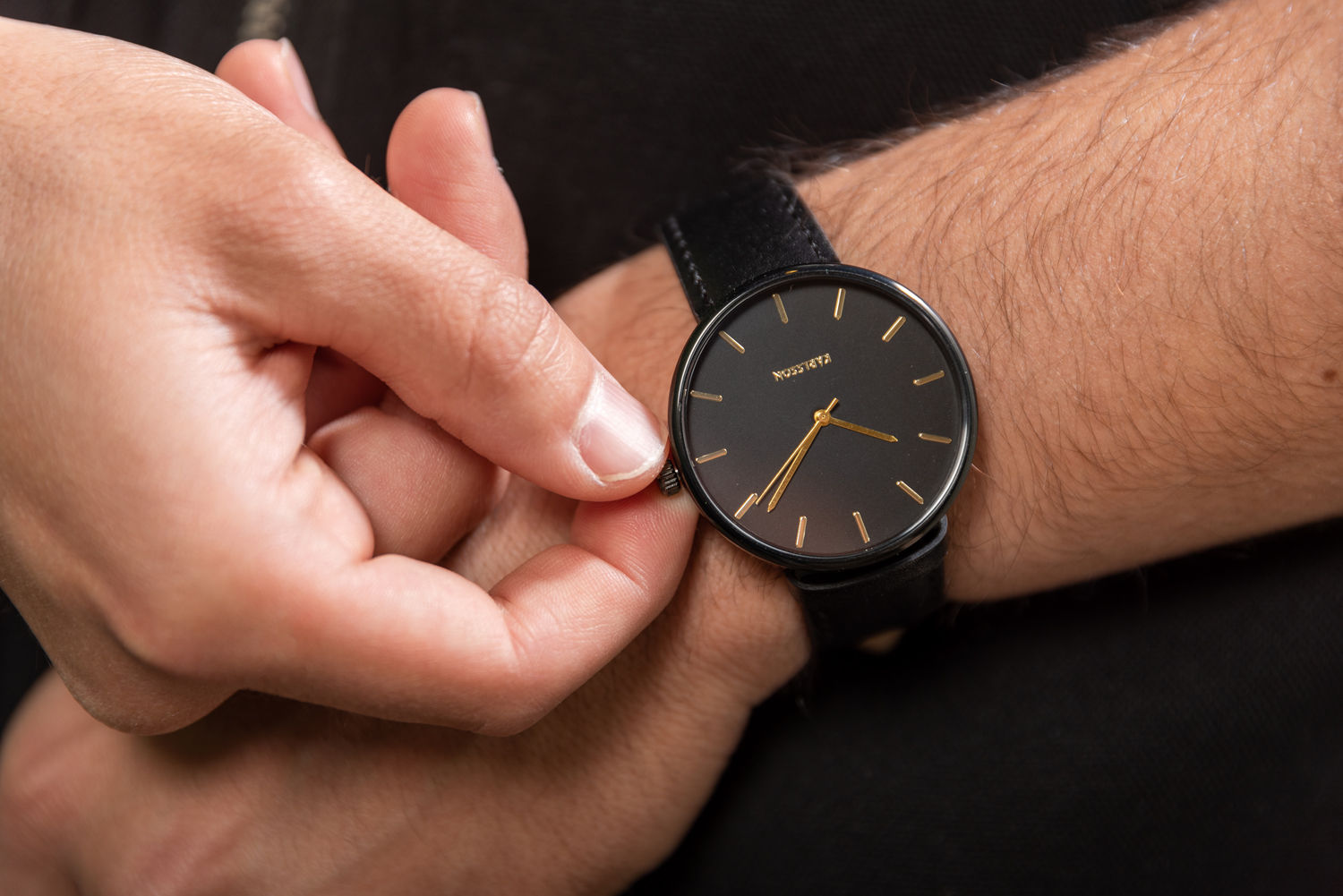 Karlsson Watch Minimal til mænd stål sort