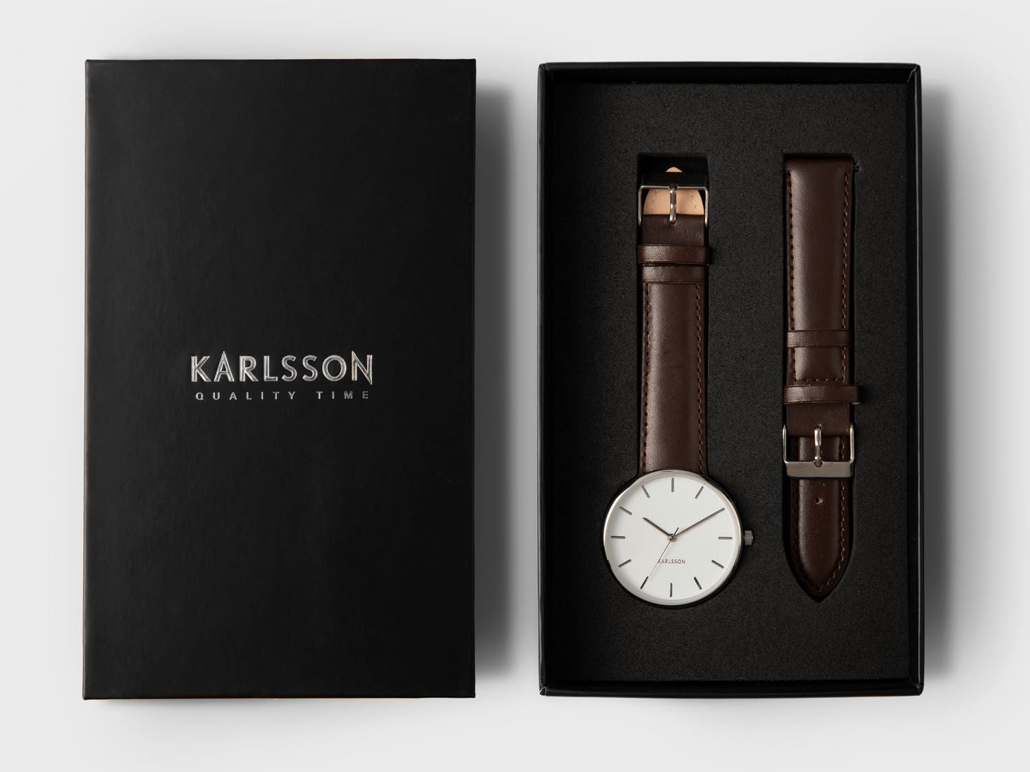 Karlsson Watch Minimal til mænd stål hvid