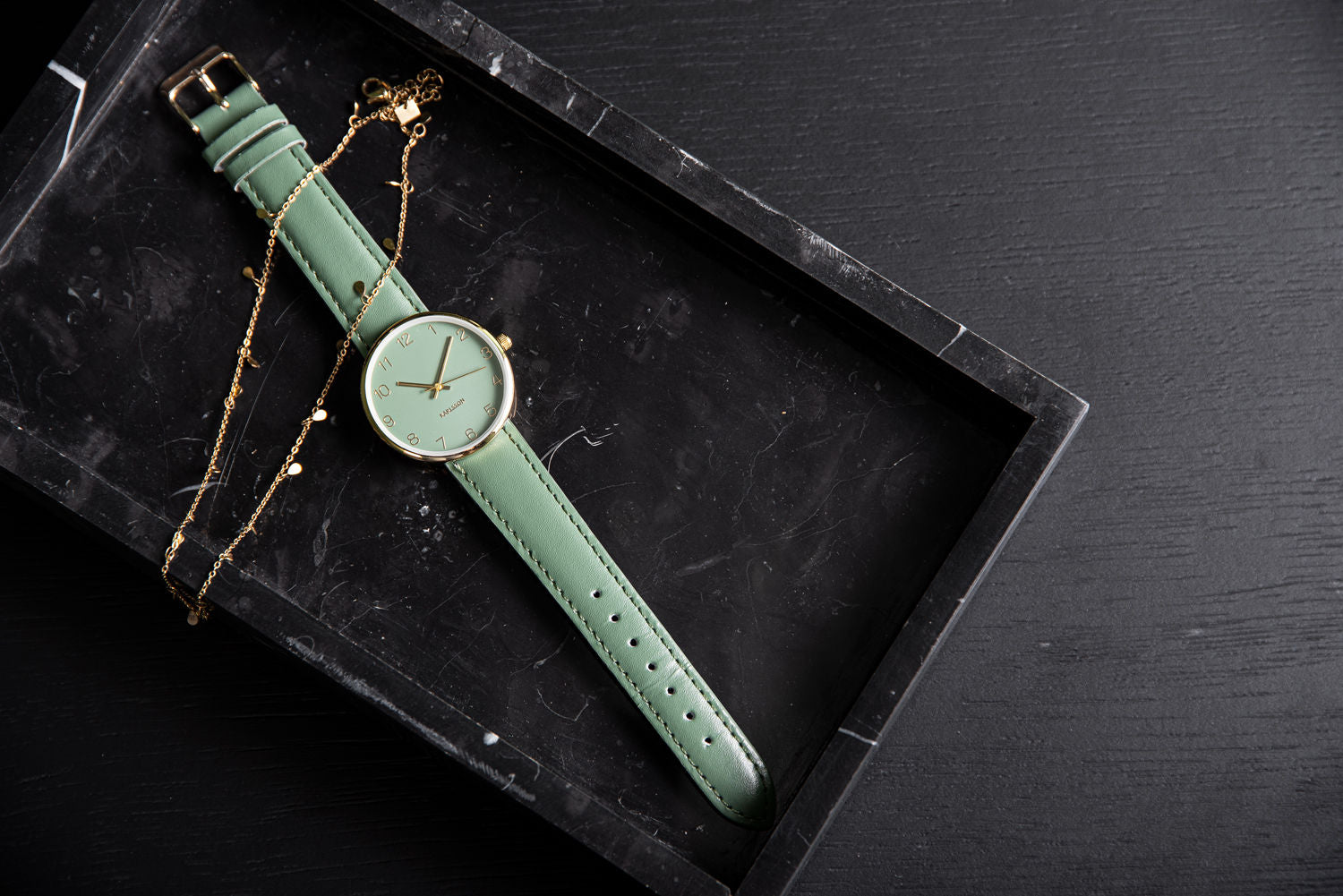 Karlsson Watch Charm til kvinder stål junglegrøn