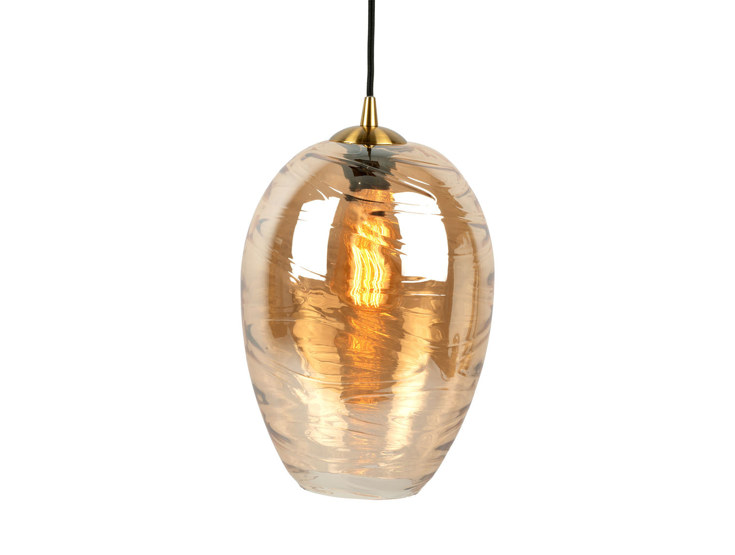 Leitmotiv Pendel Glamour Cone glas ravbrun