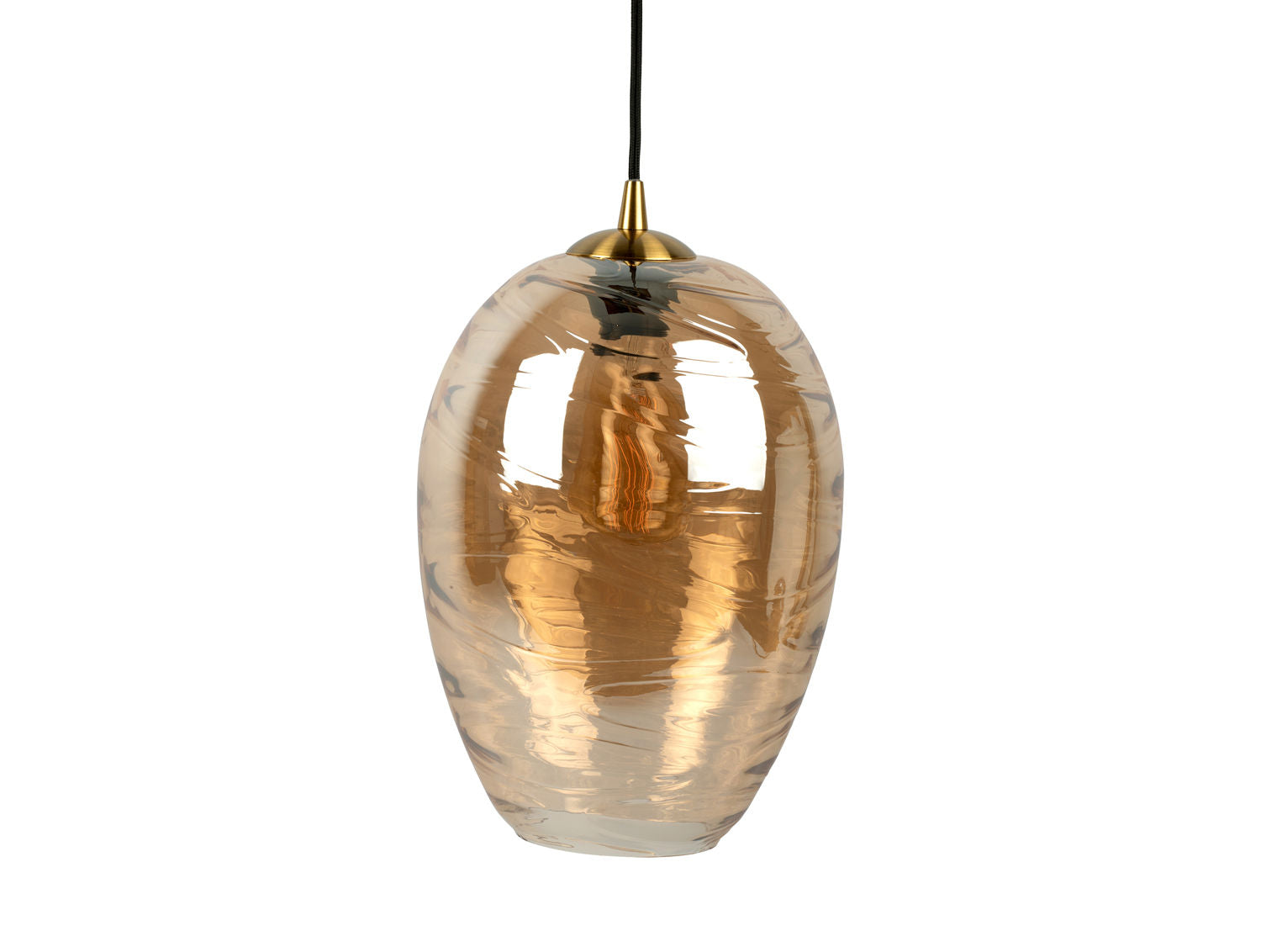 Leitmotiv Pendel Glamour Cone glas ravbrun
