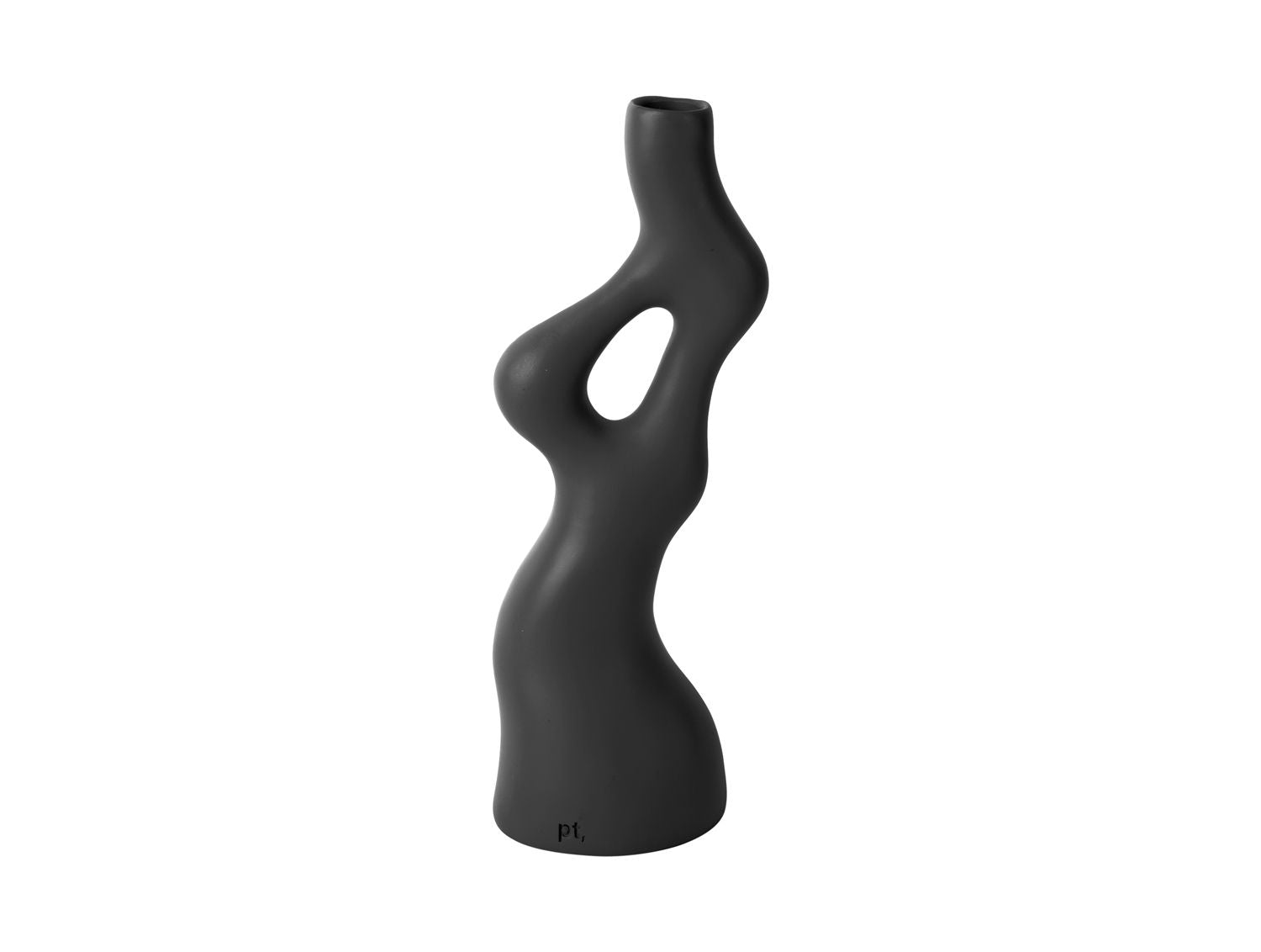 nutid Vase Organic Swirls polyresin sort