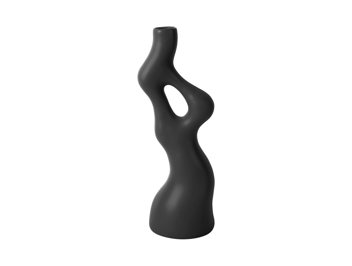 nutid Vase Organic Swirls polyresin sort