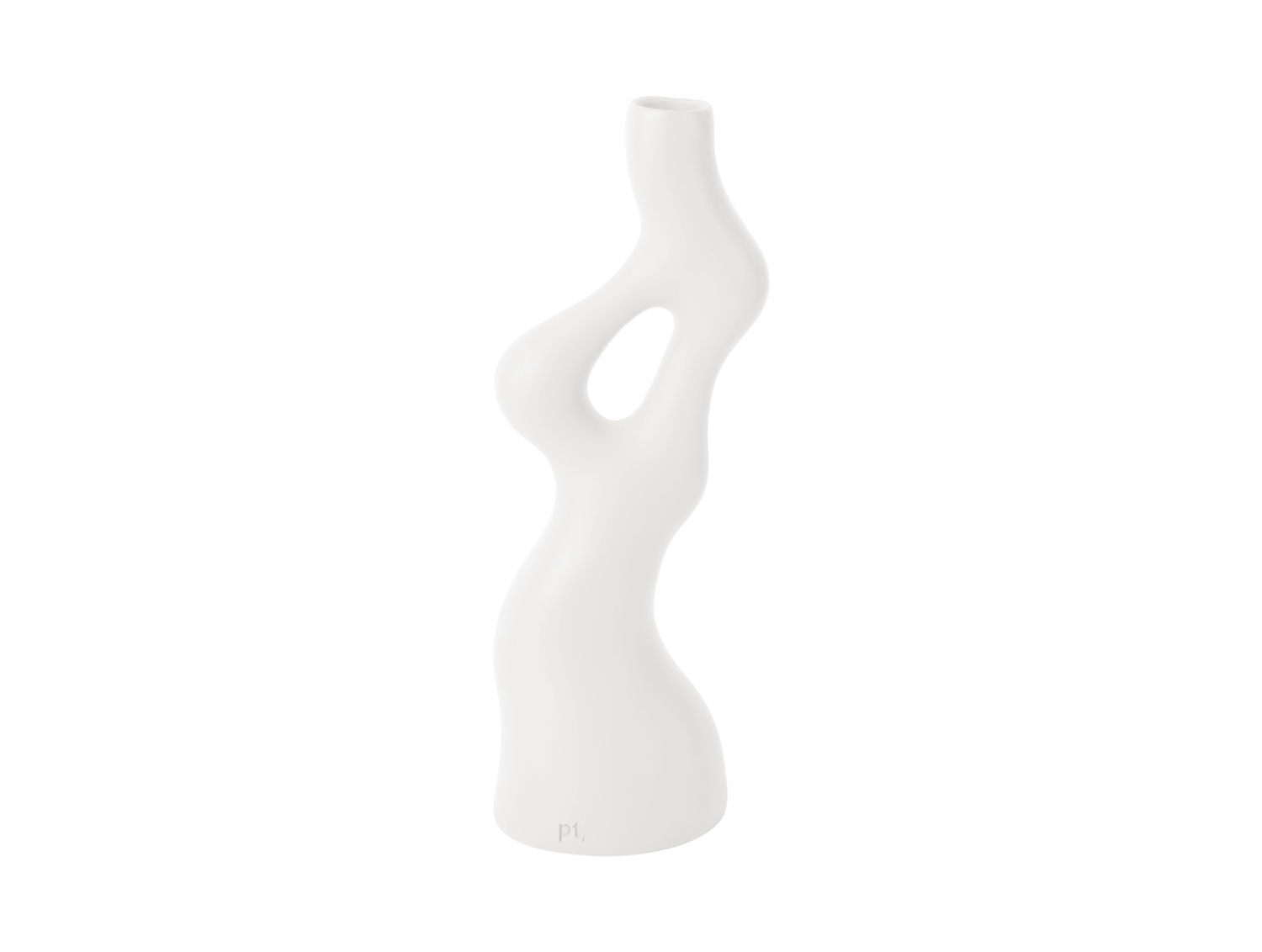 nutid Vase Organic Swirls polyresin hvid