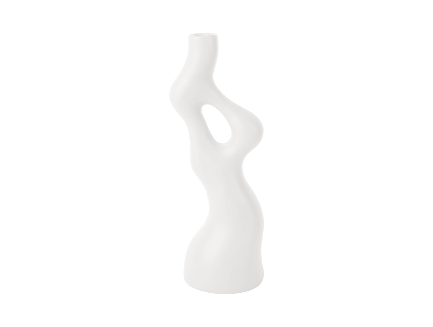 nutid Vase Organic Swirls polyresin hvid