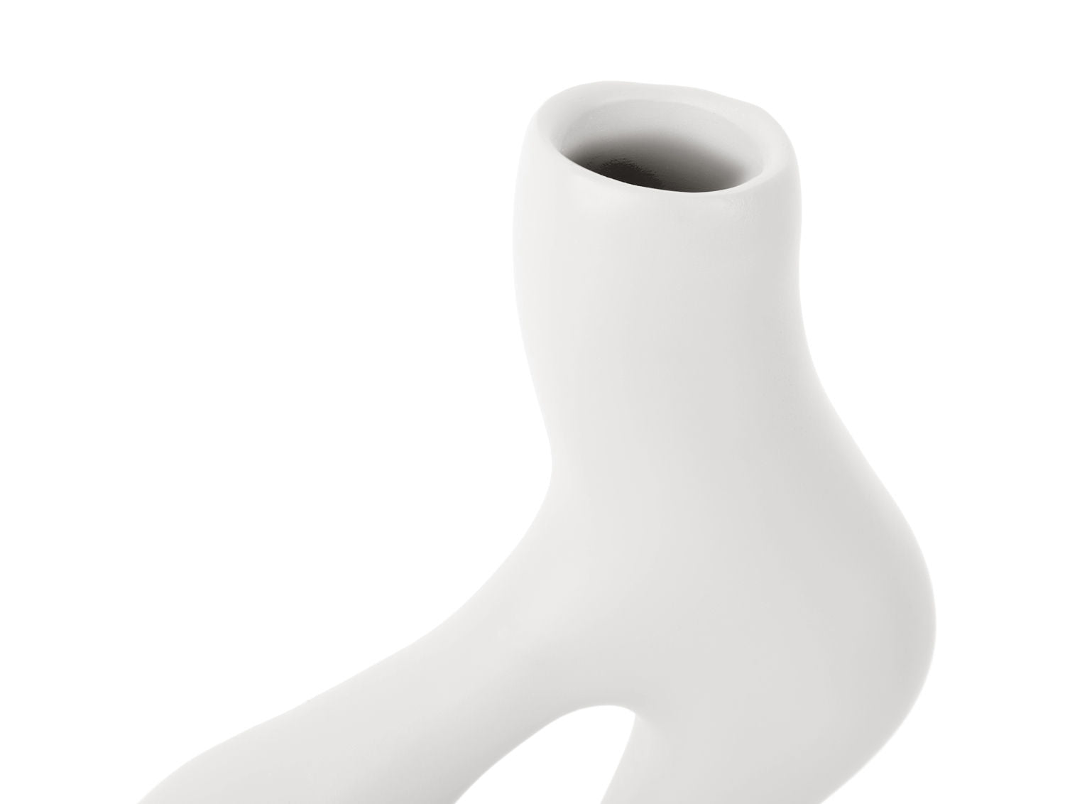 nutid Vase Organic Swirls polyresin hvid