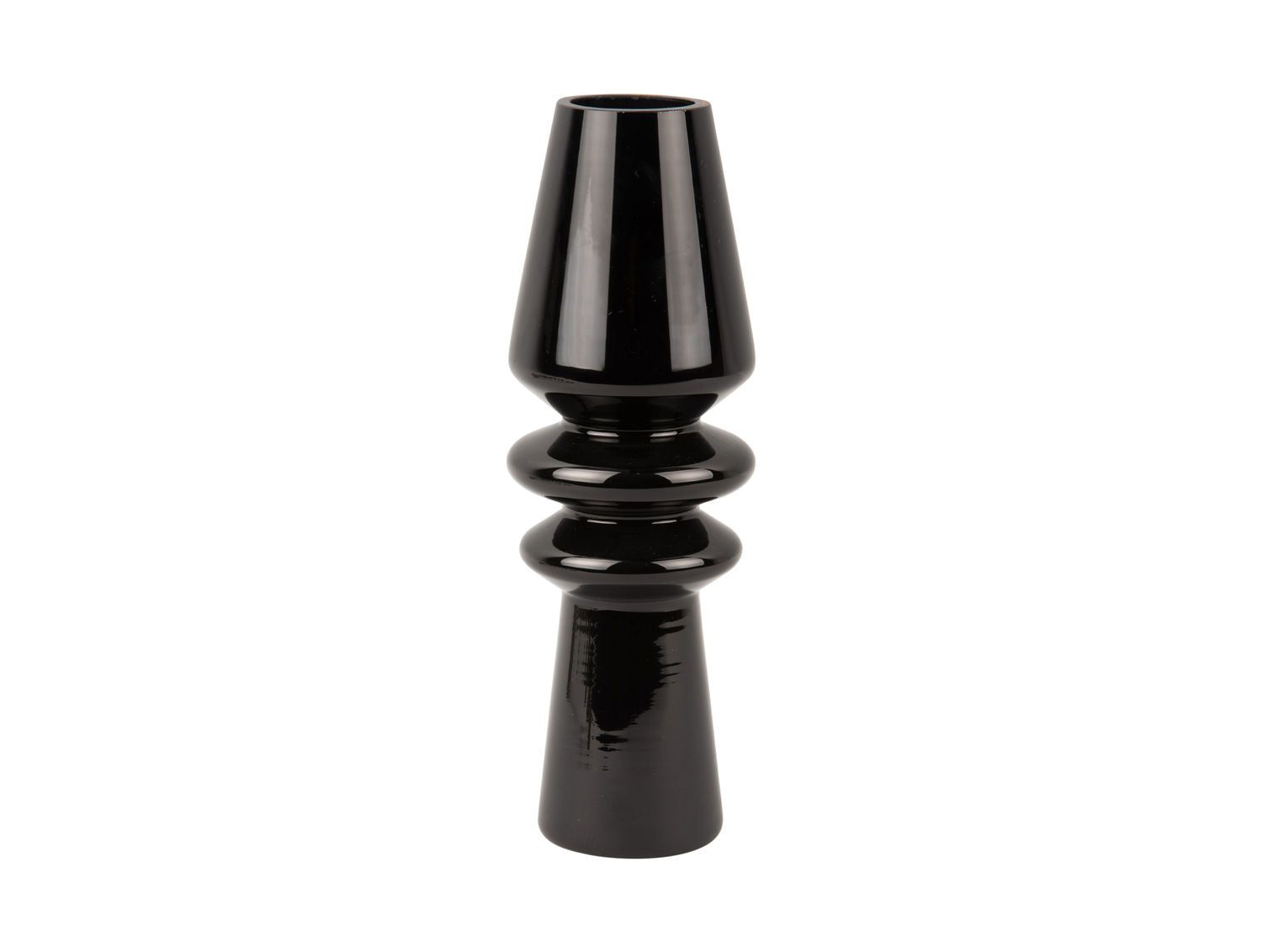 nuværende Vase Sparkle Cone glas sort