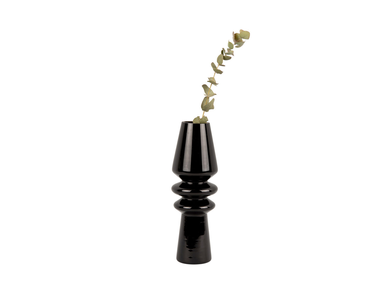 nuværende Vase Sparkle Cone glas sort
