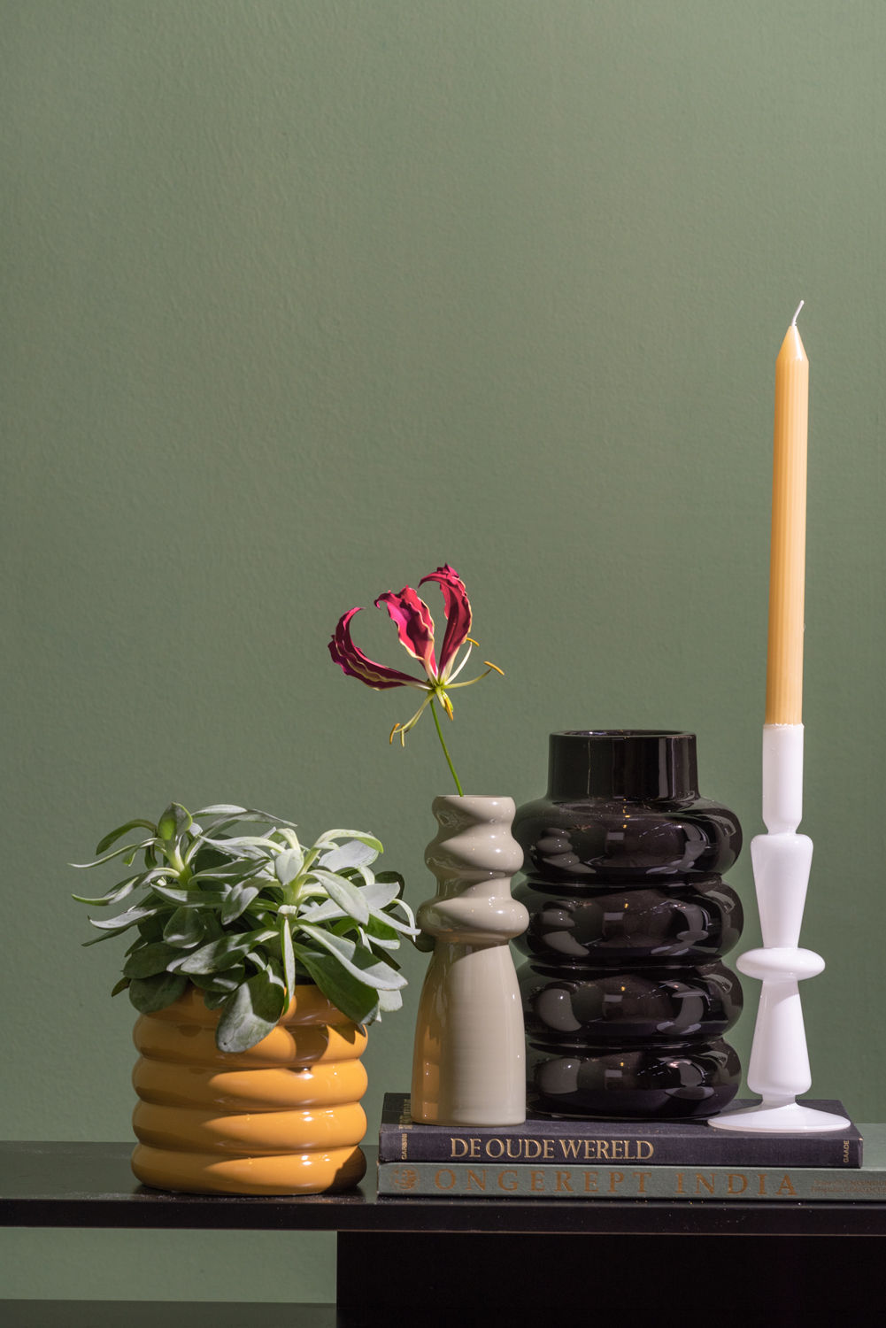 nutid Lysestage Sparkle Tall glas hvid