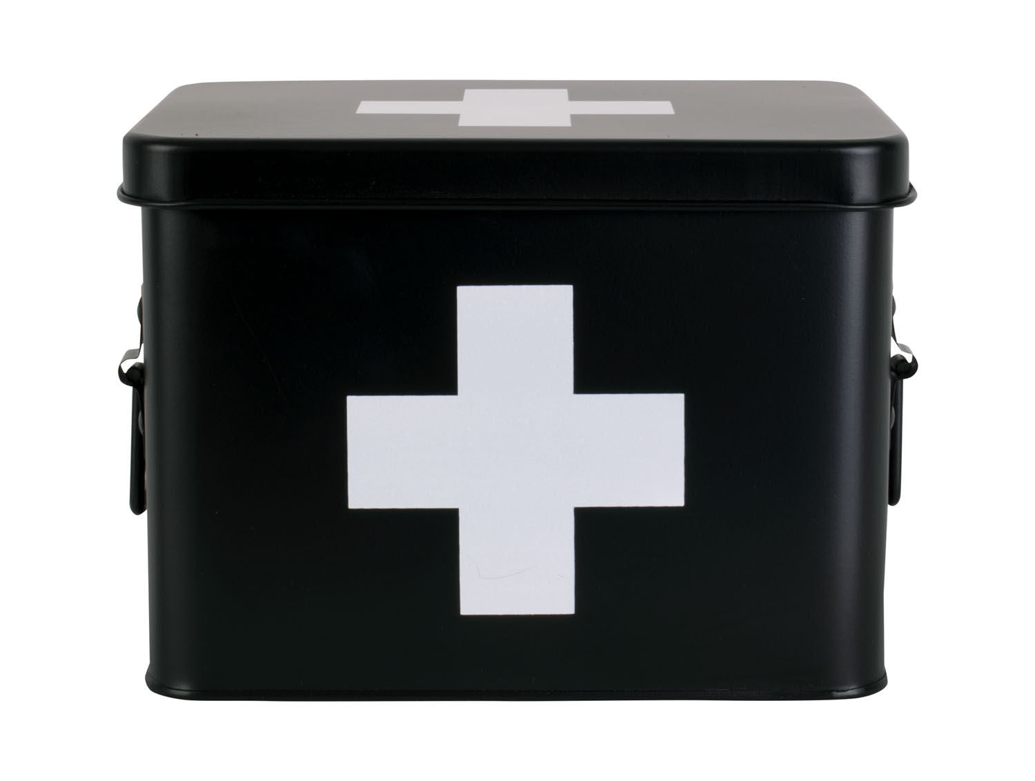 nutid Medicin opbevaringsboks medium metal mat sort