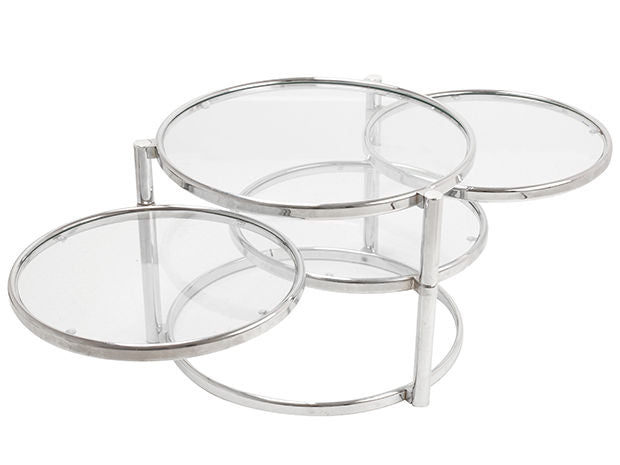 Leitmotiv Bord tredobbelt drejeligt glas m. stål krom