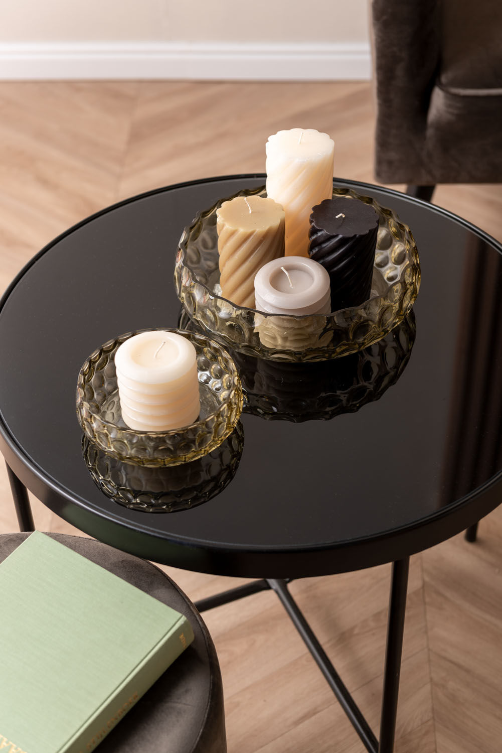 nutid Skål Speckles glas stor mosgrøn