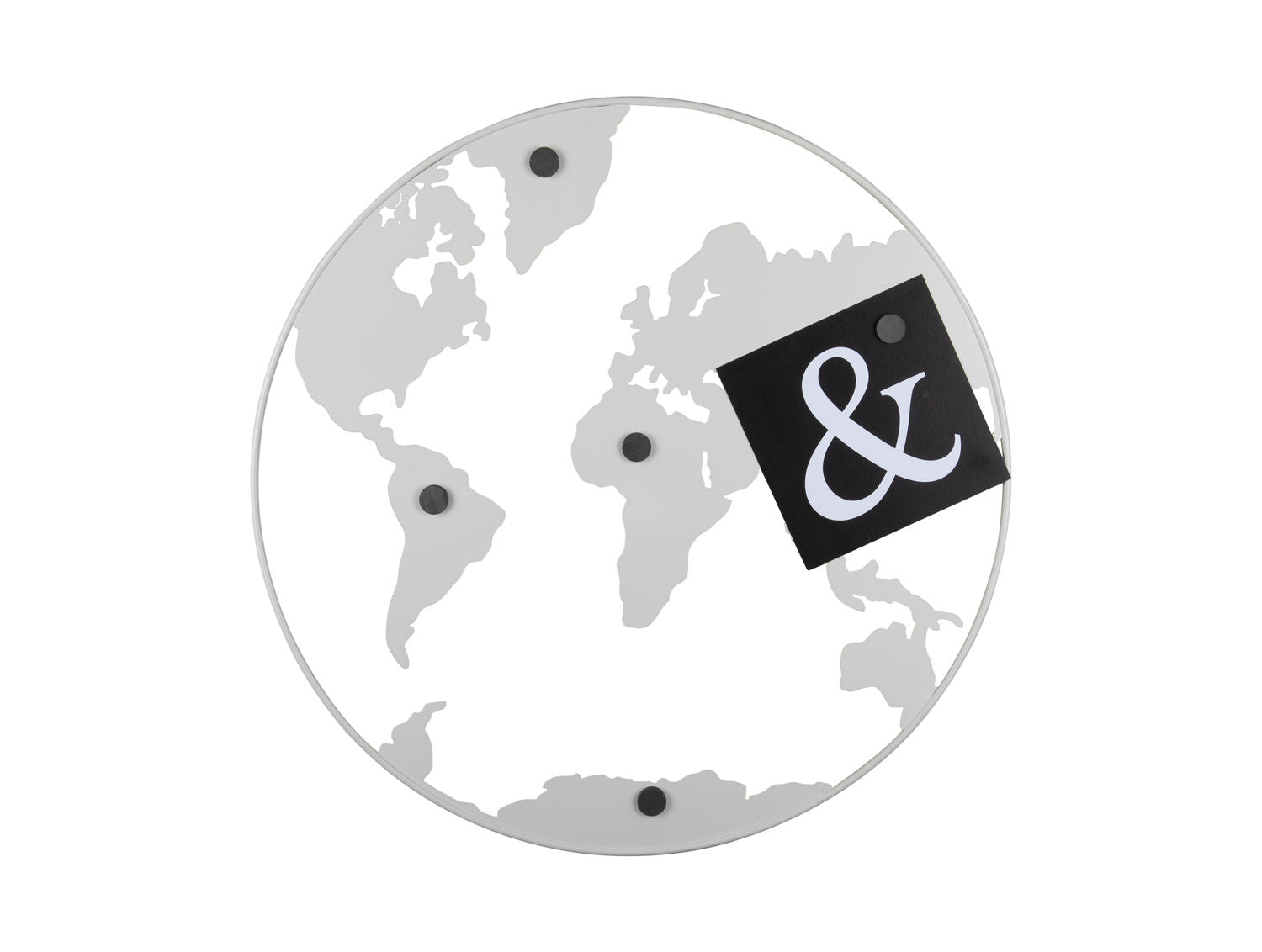 nutid Memo board Verdenskort w. magneter jern hvid