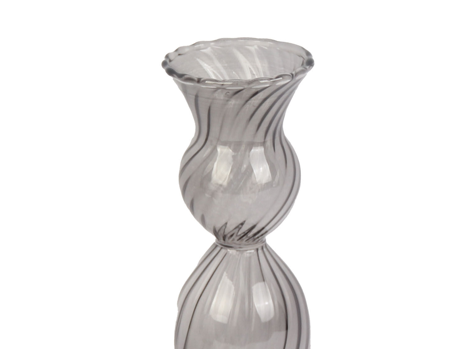 nutid Lysestage Swirl glas sort