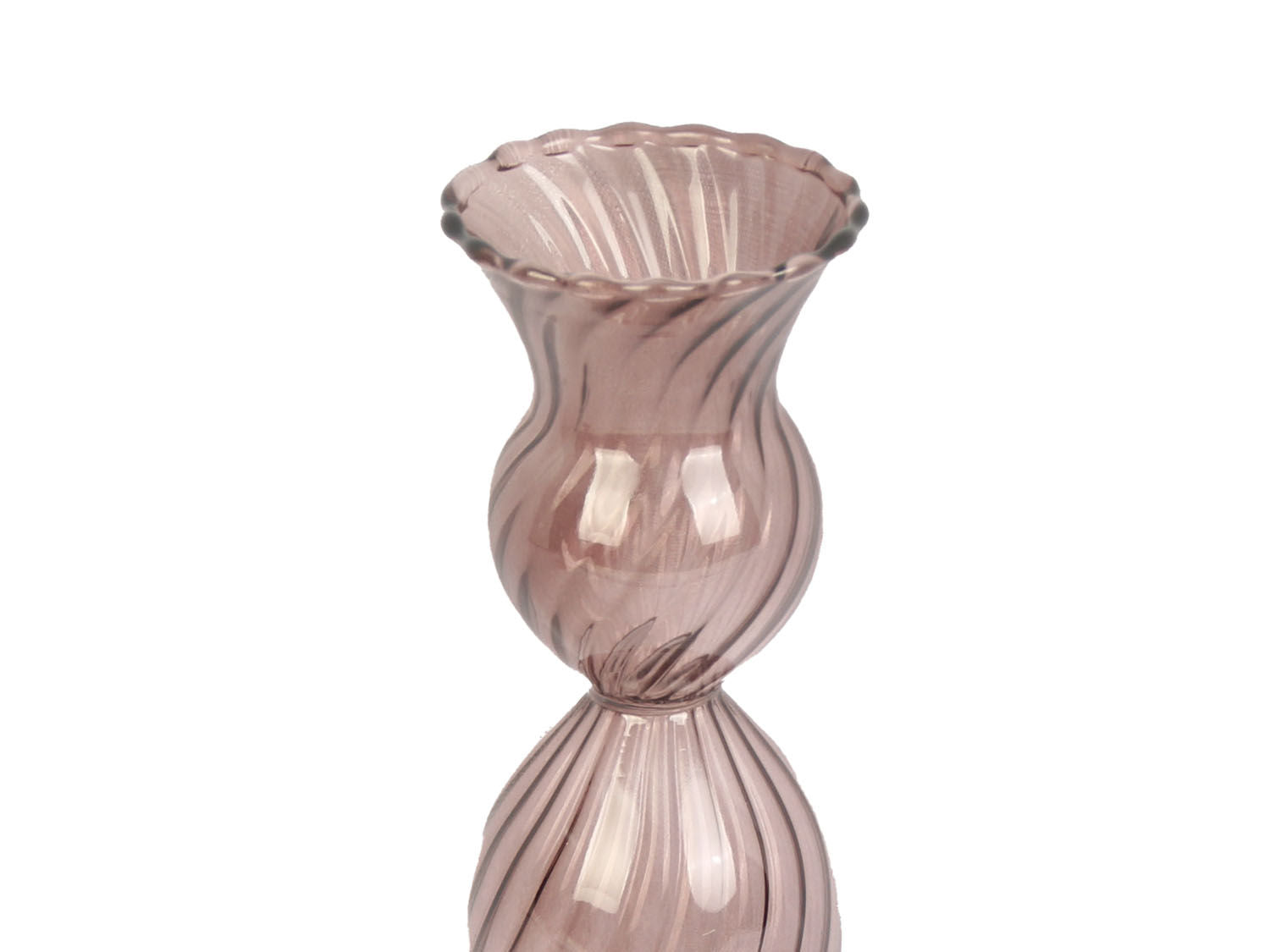 nutid Lysestage Swirl glas chokoladebrun