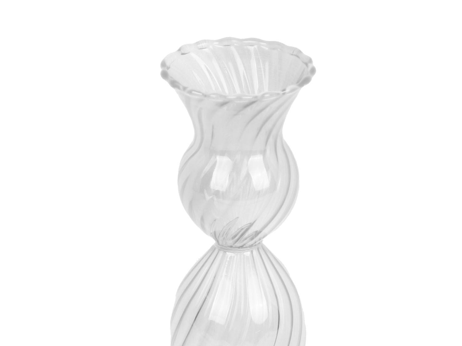 nutid Lysestage Swirl glas klar