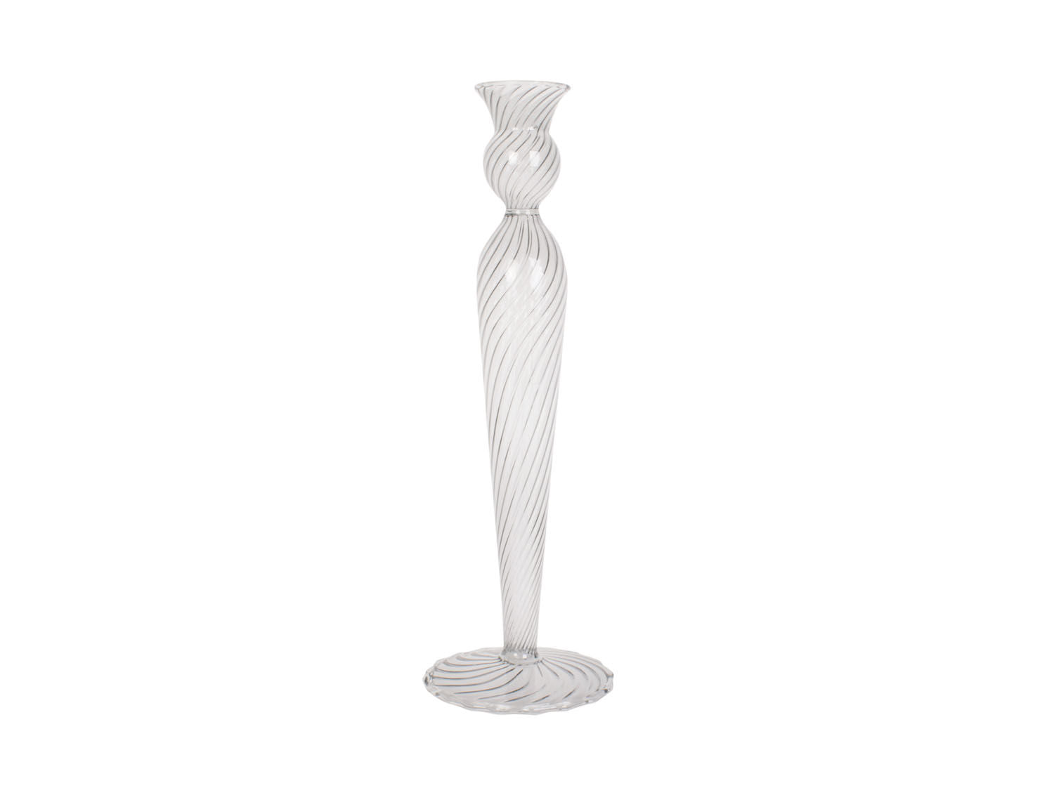 Present Time Lysestage Swirl glas klar stor