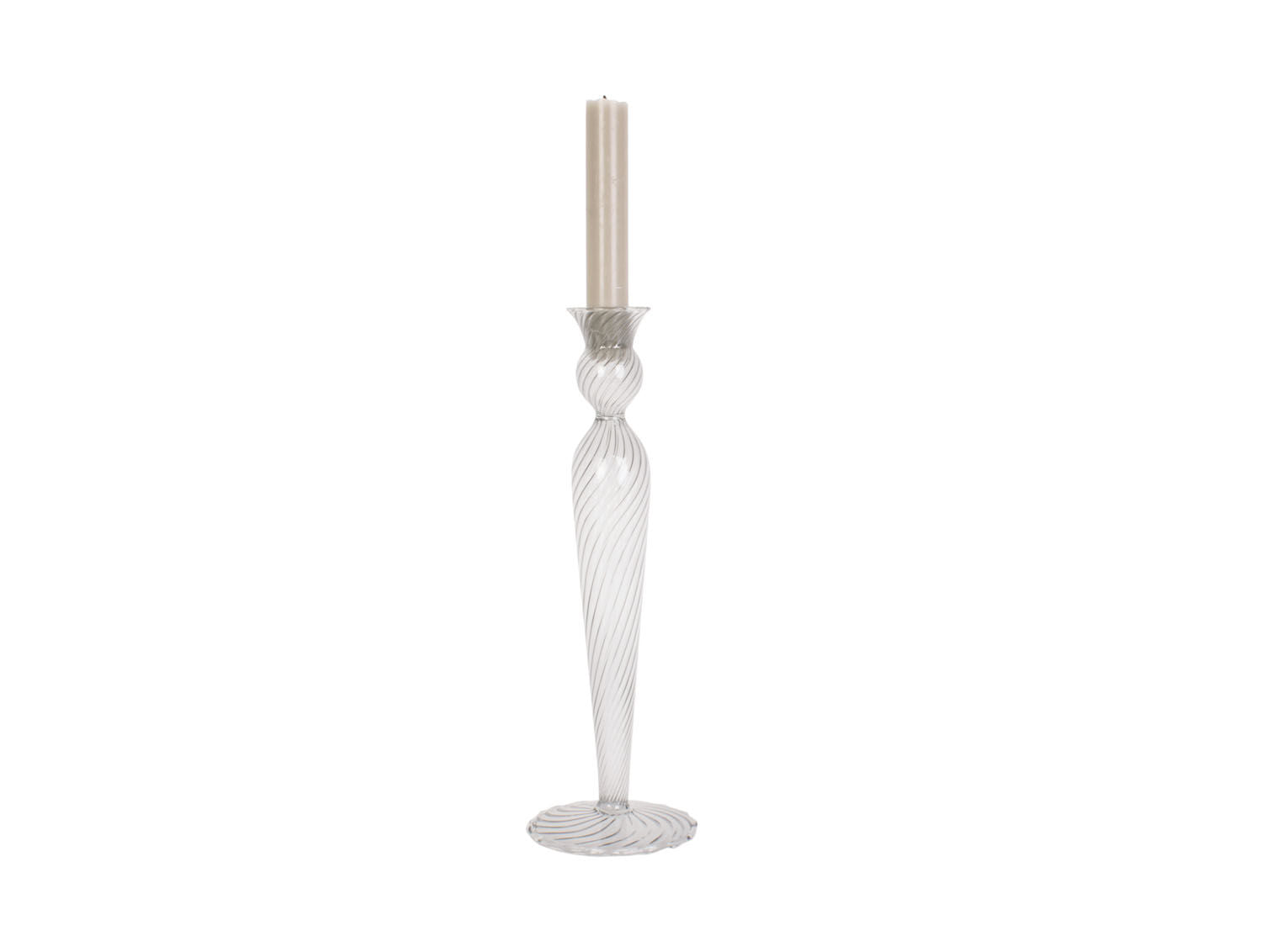 Present Time Lysestage Swirl glas klar stor